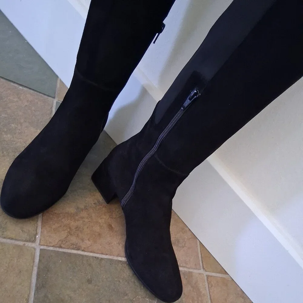 New Homers Artisan Knee Boot Black Suede